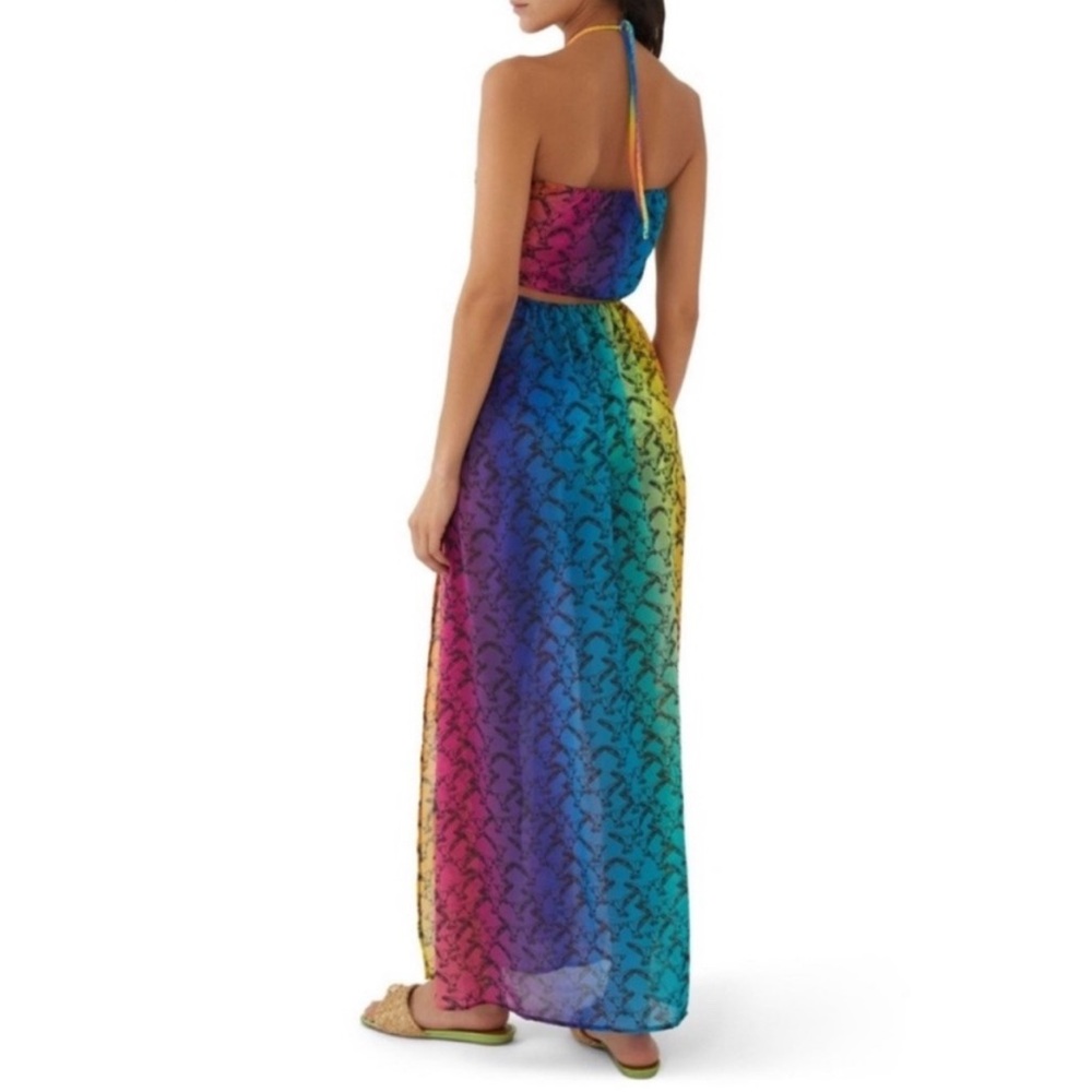 Kurt Geiger Purple and Pink Swim Coverup with Flowing Design